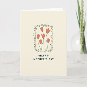 Tarjeta de enredaderas del día de las madres flora