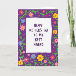 Tarjeta de enredaderas florales del dulce día de l