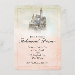 Tarjeta de Ensayo de Boda en Castillo de Cuento de