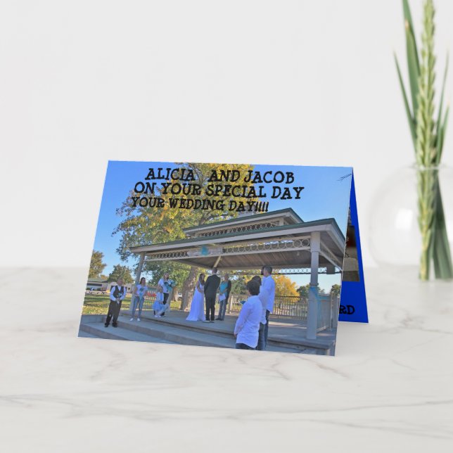 TARJETA DE ENSAYO DE FOTOS DEL DÍA DE BODA (Anverso)