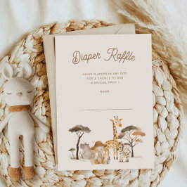 Tarjeta de entrada de pañal para animales salvajes