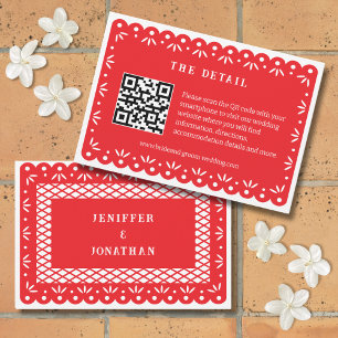 TARJETA DE ENTRADA DE PICADO DE PAPEL MEXICANO ROJ