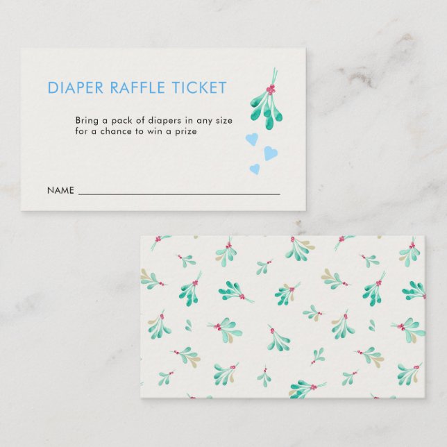 Tarjeta de entrada Mistletoe Diaper Raffle (Anverso / Reverso)
