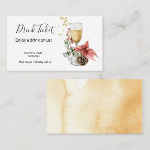 Tarjeta de entrada para bebidas de champagne