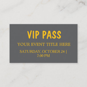 Tarjeta de entrada para evento con pase VIP elegan