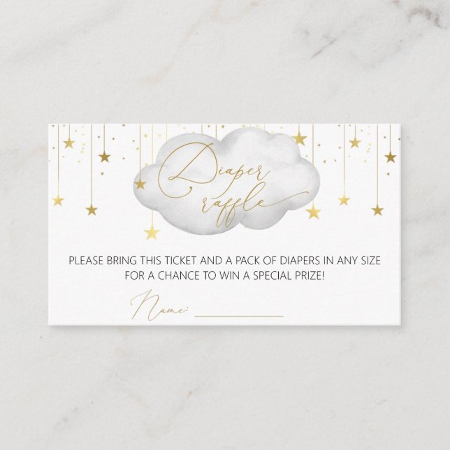 Tarjeta de entrada para pañales Raffle, luna y est (Anverso)