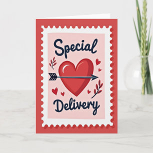 Tarjeta de entrega de corazón el día de San Valent