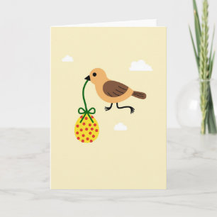 Tarjeta de entrega de pájaro feliz