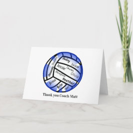 Tarjeta de entrenador de Blue and White Volleyball