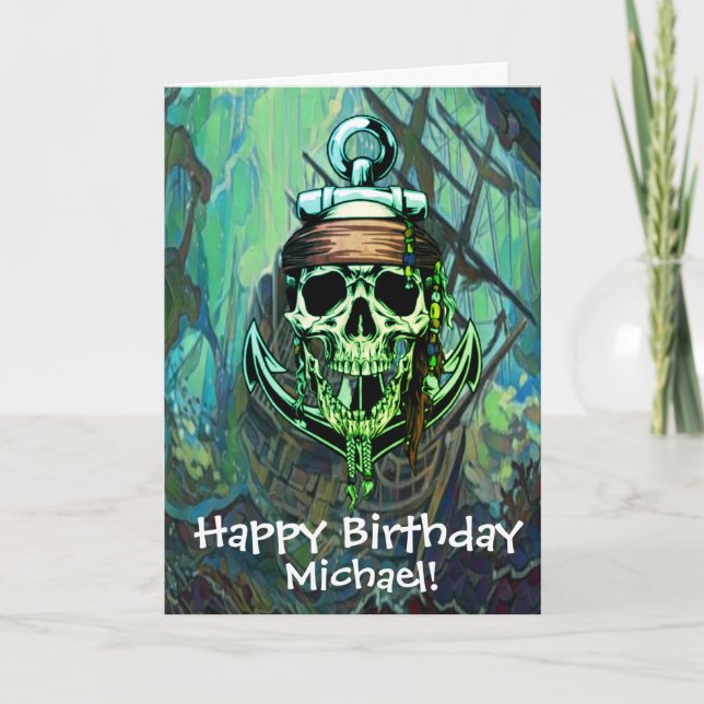 Tarjeta de envío de capitán Ghost Skull Pirate (Anverso)
