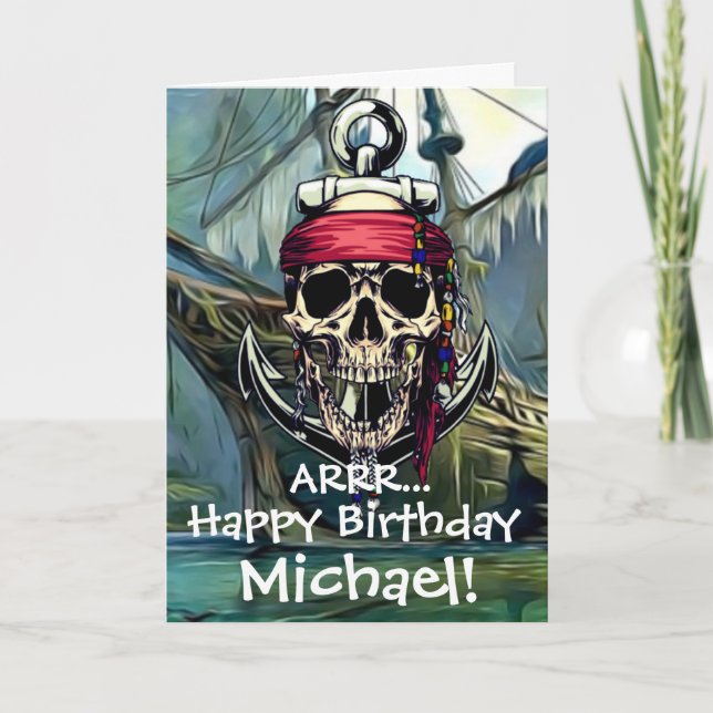 Tarjeta de envío de capitán Ghost Skull Pirate (Anverso)