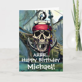 Tarjeta de envío de capitán Ghost Skull Pirate