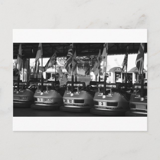 Tarjeta de envío de coche de Fairground Dodgem Par (Anverso)