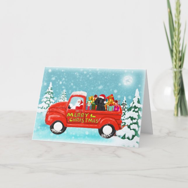 Tarjeta de envío de regalos de Black Poodle para n (Anverso)