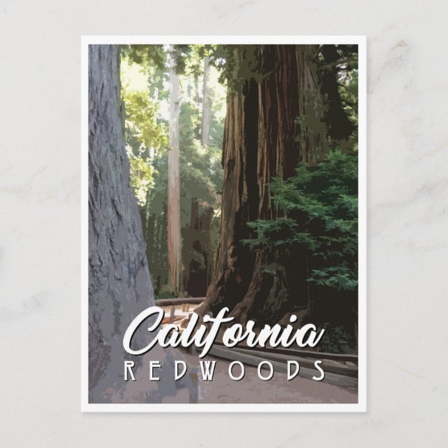 Tarjeta de envío de secuoyas de California (Anverso)