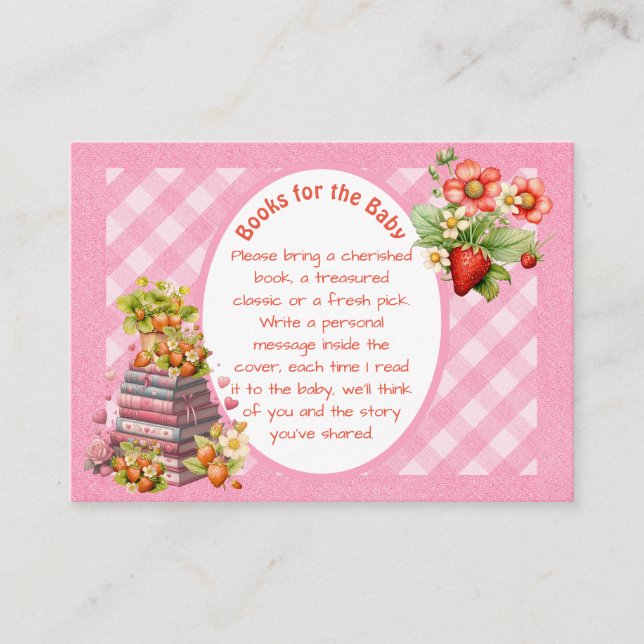 Tarjeta de envoltorio Berry Sweet Pink Gingham Sho (Anverso)