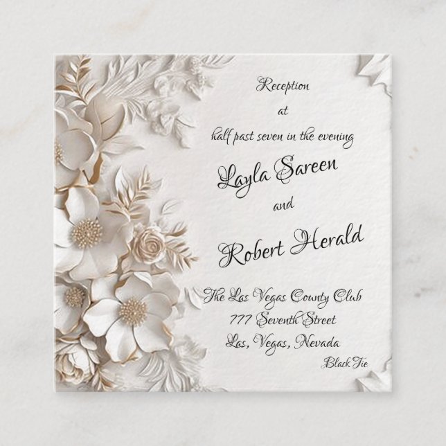 Tarjeta de envoltorio Boda de 2,5" x 2,5" (Anverso)