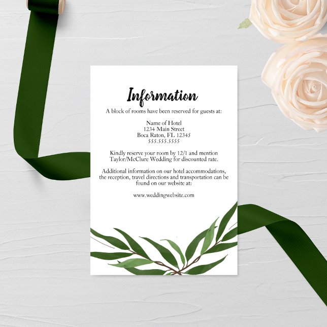 Tarjeta de envoltorio Boda de hojas verdes de colo (Subido por el creador)