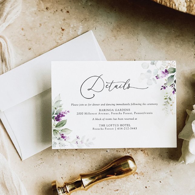 Tarjeta de envoltorio Boda de lavanda de vegetació (Subido por el creador)