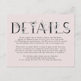 Tarjeta de envoltorio Boda de letras florales rosa