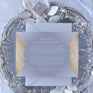 Tarjeta de envoltorio Boda Gatsby Geométrica Gray 