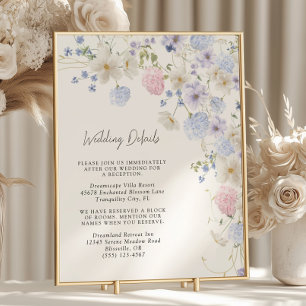Tarjeta de envoltorio Boda Purple de flores silves