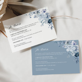 Tarjeta de envoltorio Boho Floral Blue Boda