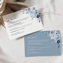 Tarjeta de envoltorio Boho Floral Blue Boda