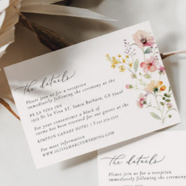 Tarjeta de envoltorio con detalles de Boda de flor