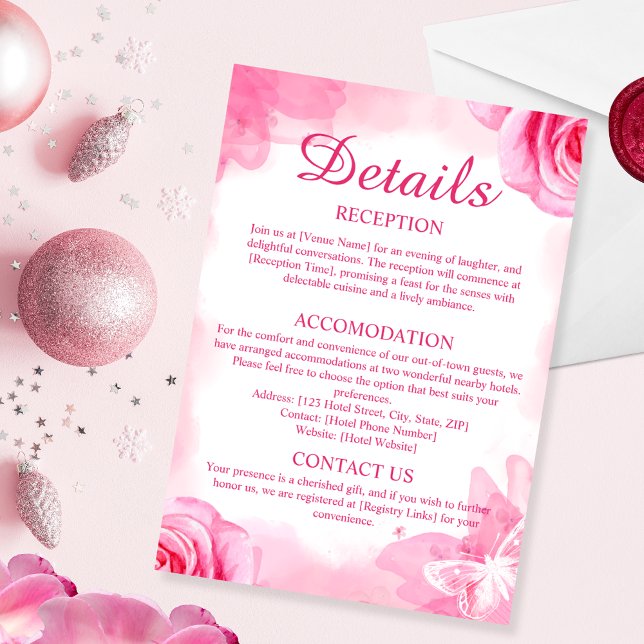 Tarjeta de envoltorio con detalles de Boda floral  (Subido por el creador)