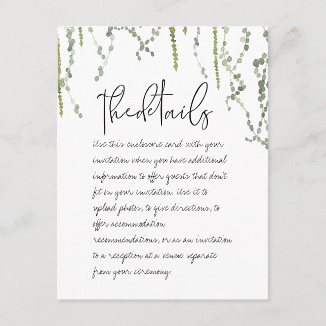 Tarjeta de envoltorio con detalles de las viñas ve (Anverso)