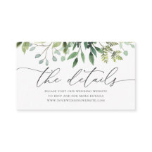 Tarjeta de envoltorio con detalles del Boda de col