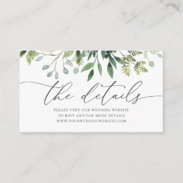 Tarjeta de envoltorio con detalles del Boda de col