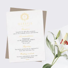 Tarjeta de envoltorio con detalles del Boda de mon