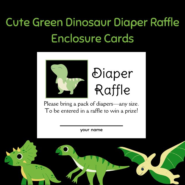 Tarjeta de envoltorio Cute Green Dinosaur Diaper R (Subido por el creador)
