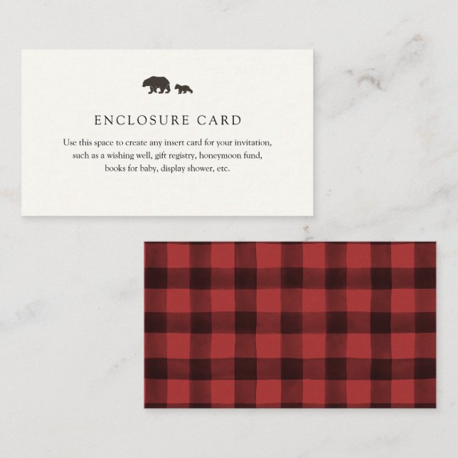 Tarjeta de envoltorio de Bear Red Buffalo (Anverso / Reverso)