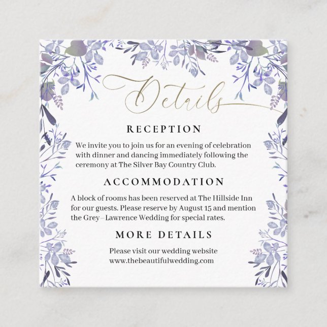 Tarjeta de envoltorio de Boda botánico vintage (Anverso)