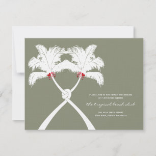 Tarjeta de envoltorio de Boda de amor rojo de palm
