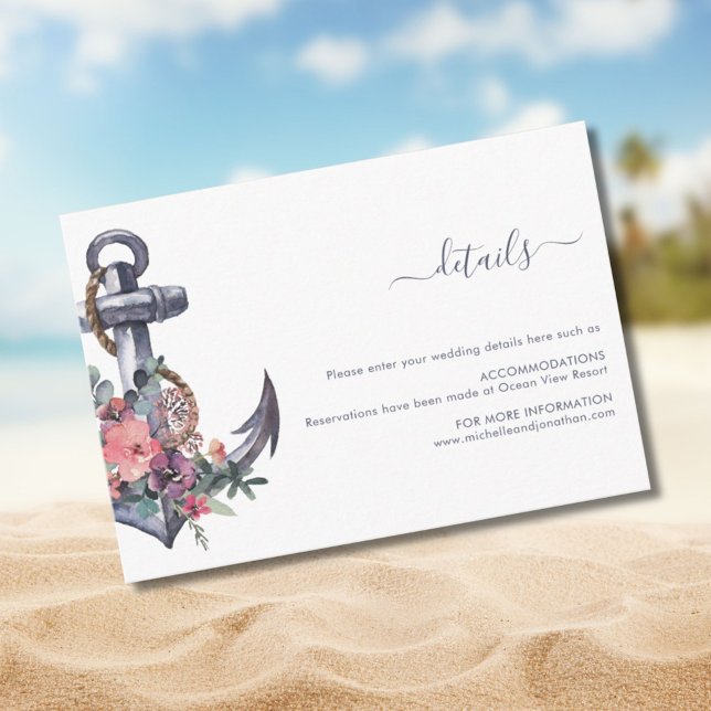 Tarjeta de envoltorio de Boda de anclaje floral ná (Subido por el creador)