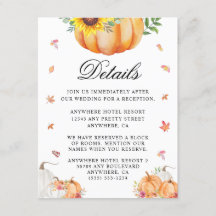 Tarjeta de envoltorio de Boda de calabaza acuática