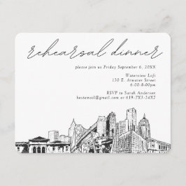 Tarjeta de envoltorio de Boda de cena de ensayo de