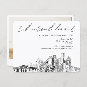 Tarjeta de envoltorio de Boda de cena de ensayo de