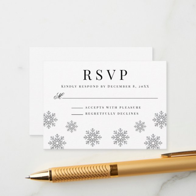 Tarjeta de envoltorio de Boda de copo de nieve mod (Anverso/Reverso In Situ)