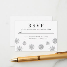 Tarjeta de envoltorio de Boda de copo de nieve mod