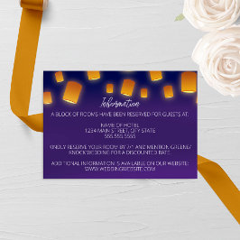 Tarjeta de envoltorio de Boda de linternas brillan