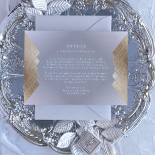 Tarjeta de envoltorio de Boda de Relieve metalizad