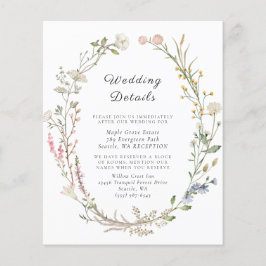 Tarjeta de envoltorio de Boda floral de flores sil