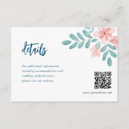 Tarjeta de envoltorio de Boda floral rosa color de