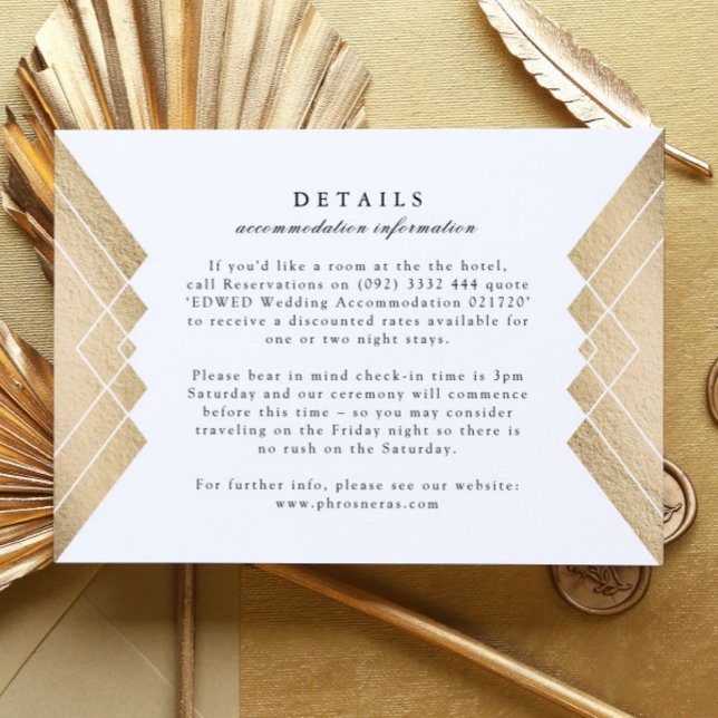 Tarjeta de envoltorio de Boda Gatsby Geométrico de (Subido por el creador)