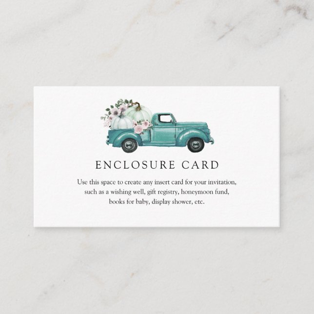 Tarjeta de envoltorio de camión de calabaza de oto (Anverso)